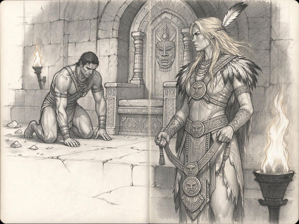 Seedream 5.0 Flash — Tribal Guardian's Desire — Sketch
