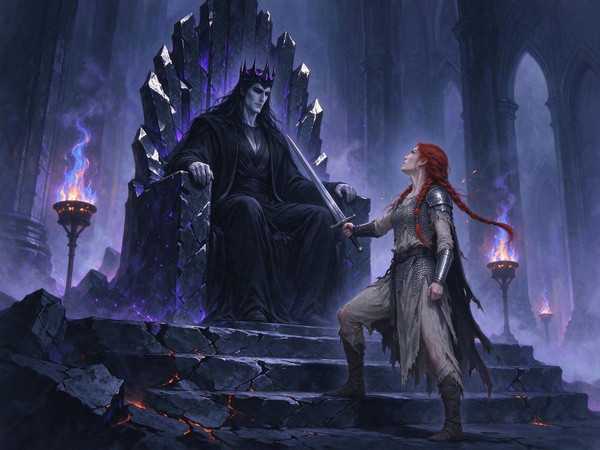 Seedream 5.0 Flash — The Shieldmaiden and the Dark Lord — Soft