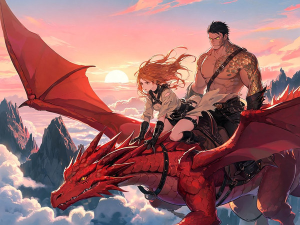 Seedream V5 Lite (NSFW) — Dragonrider at Dawn — Anime