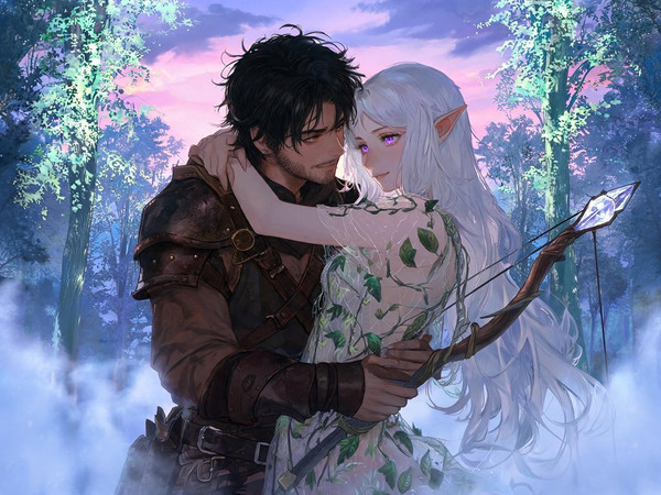 Seedream V5 Lite (NSFW) — Fantasy Romance in the Whispering Grove — Digital Art