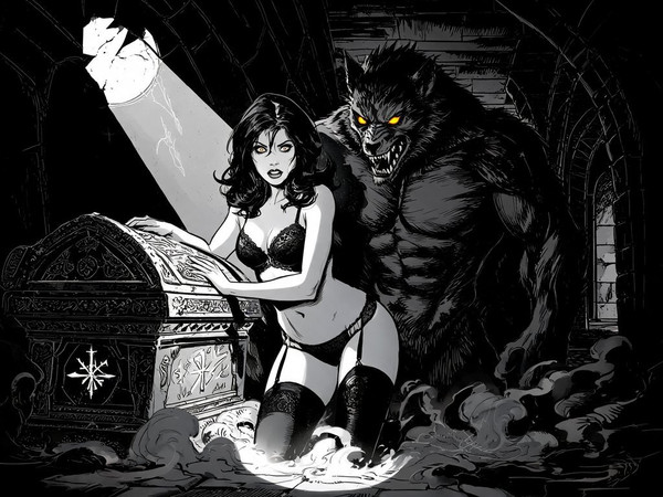Seedream V5 Lite (NSFW) — Moonlit Horror-Erotica Blend — Noir Comic