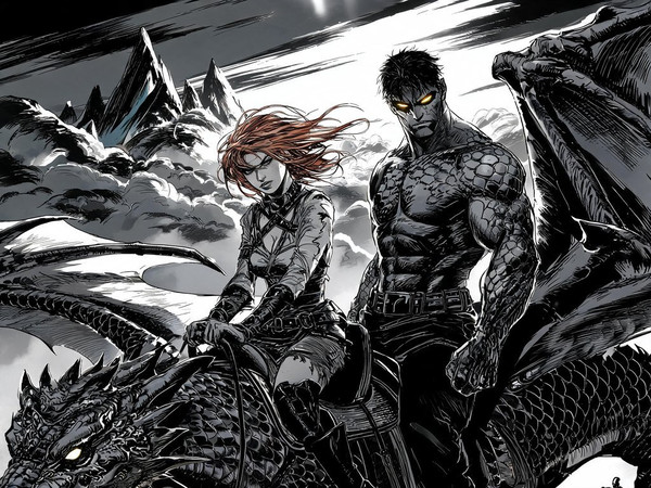 Seedream V5 Lite (NSFW) — Dragonrider at Dawn — Noir Comic