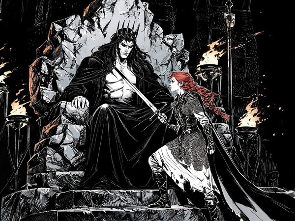 Seedream V5 Lite (NSFW) — The Shieldmaiden and the Dark Lord — Noir Comic