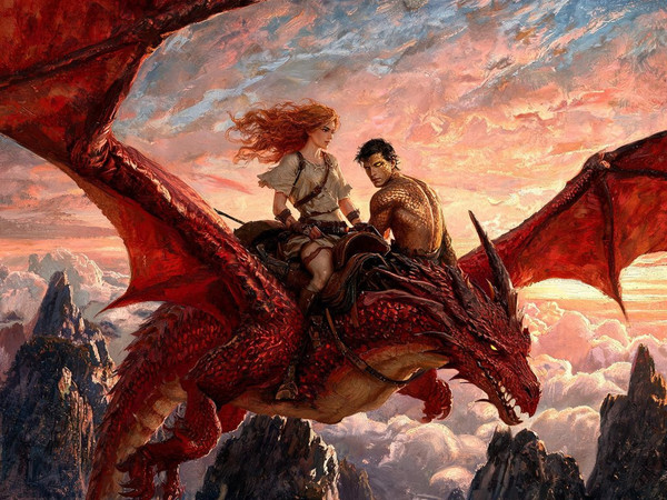 Seedream V5 Lite (NSFW) — Dragonrider at Dawn — Oil Painting