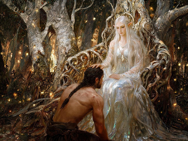 Seedream V5 Lite (NSFW) — The Elven Queen's Champion — Oil Painting