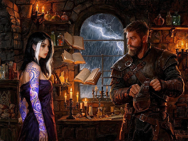 Seedream V5 Lite (NSFW) — A Night in the Sorceress's Tower — Oil Painting