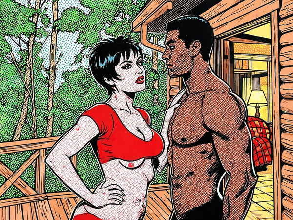 Seedream V5 Lite (NSFW) — Cabin in the Woods — Pop Art