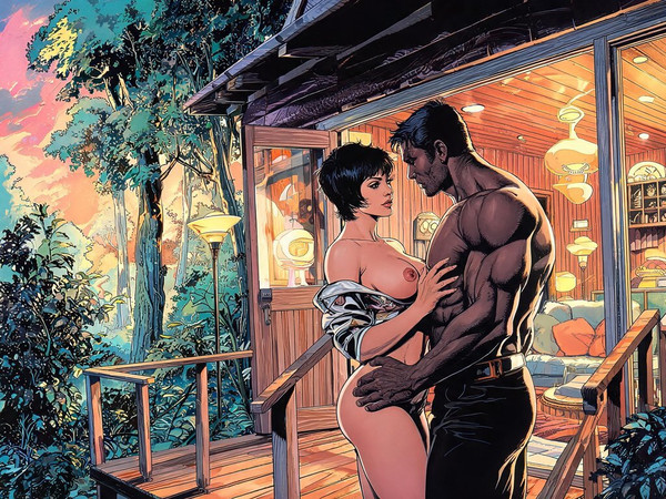 Seedream V5 Lite (NSFW) — Cabin in the Woods — Retro Sci-Fi