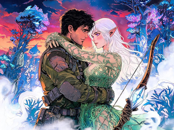 Seedream V5 Lite (NSFW) — Fantasy Romance in the Whispering Grove — Retro Sci-Fi