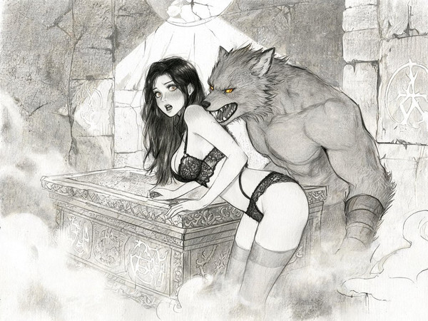 Seedream V5 Lite (NSFW) — Moonlit Horror-Erotica Blend — Sketch