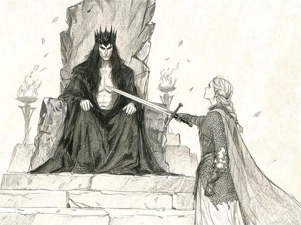 Seedream V5 Lite (NSFW) — The Shieldmaiden and the Dark Lord — Sketch
