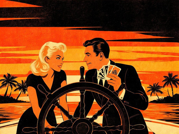 Seedream V5 Lite (NSFW) — Luxury Yacht Romance — Vintage Poster