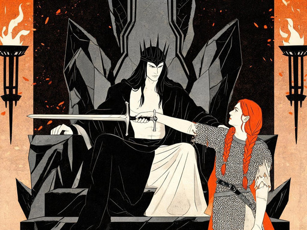 Seedream V5 Lite (NSFW) — The Shieldmaiden and the Dark Lord — Vintage Poster