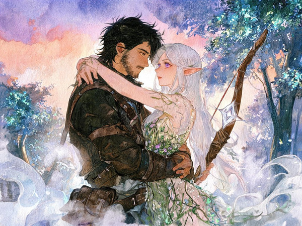 Seedream V5 Lite (NSFW) — Fantasy Romance in the Whispering Grove — Watercolor