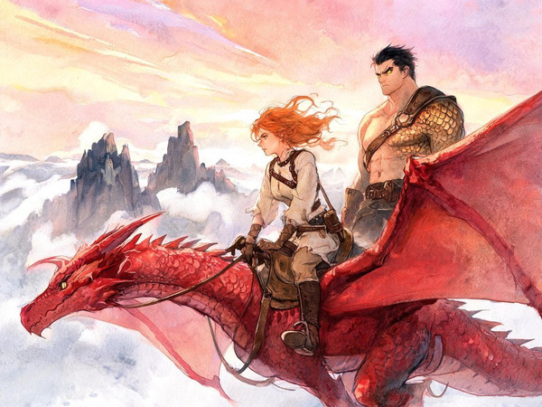 Seedream V5 Lite (NSFW) — Dragonrider at Dawn — Watercolor