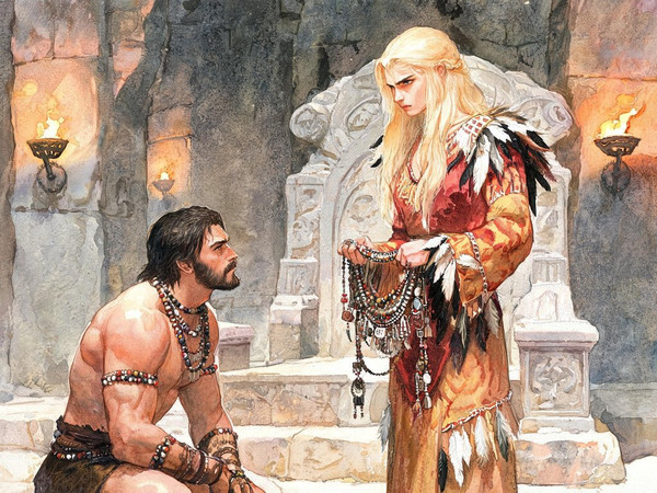 Seedream V5 Lite (NSFW) — Tribal Guardian's Desire — Watercolor