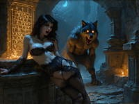 Stable Diffusion V35 Medium generated image for Moonlit Horror-Erotica Blend - Digital Art