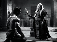 Stable Diffusion V35 Medium generated image for Tribal Guardian's Desire - Film Noir