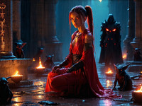 Stable Diffusion V35 Medium generated image for Altar of Desire - Neo Noir