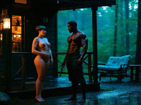 Stable Diffusion V35 Medium generated image for Cabin in the Woods - Neo Noir