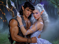Stable Diffusion V35 Medium generated image for Fantasy Romance in the Whispering Grove - Pin-Up