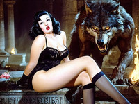 Stable Diffusion V35 Medium generated image for Moonlit Horror-Erotica Blend - Pin-Up