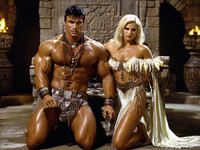 Stable Diffusion V35 Medium generated image for Tribal Guardian's Desire - Pin-Up