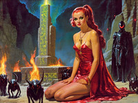 Stable Diffusion V35 Medium generated image for Altar of Desire - Retro Sci-Fi