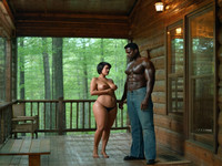 Stable Diffusion V35 Medium generated image for Cabin in the Woods - Retro