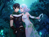 Wan V2.2 A14B generated image for Fantasy Romance in the Whispering Grove - Anime