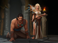 Wan V2.2 A14B generated image for Tribal Guardian's Desire - Digital Art