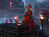 Wan V2.2 A14B generated image for Altar of Desire - Neo Noir