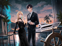 Wan V2.2 A14B generated image for Luxury Yacht Romance - Neo Noir
