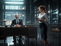 Wan V2.2 A14B generated image for Office Heat Classics - Neo Noir