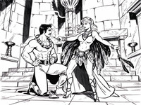 Wan V2.2 A14B generated image for Tribal Guardian's Desire - Noir Comic