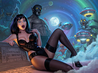 Wan V2.2 A14B generated image for Moonlit Horror-Erotica Blend - Retro Sci-Fi
