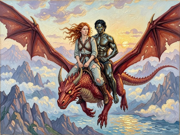 Wan V2.7 (NSFW) — Dragonrider at Dawn — Impressionism