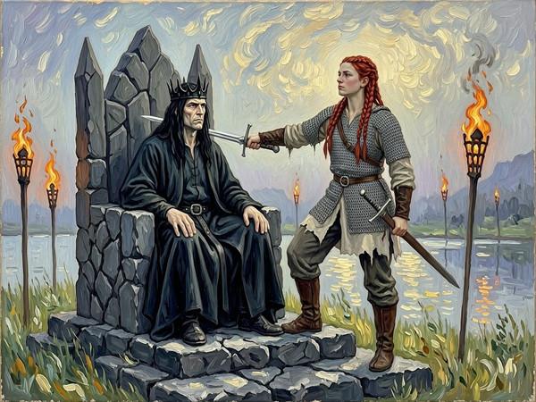 Wan V2.7 (NSFW) — The Shieldmaiden and the Dark Lord — Impressionism