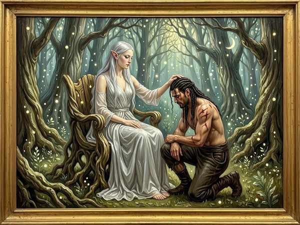 Wan V2.7 (NSFW) — The Elven Queen's Champion — Oil Painting