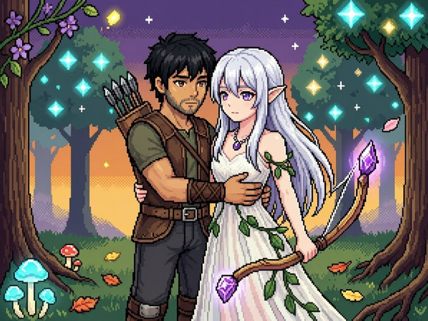 Wan V2.7 (NSFW) — Fantasy Romance in the Whispering Grove — Pixel Art