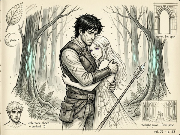 Wan V2.7 (NSFW) — Fantasy Romance in the Whispering Grove — Sketch