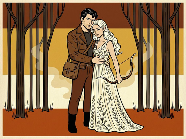 Wan V2.7 (NSFW) — Fantasy Romance in the Whispering Grove — Vintage Poster