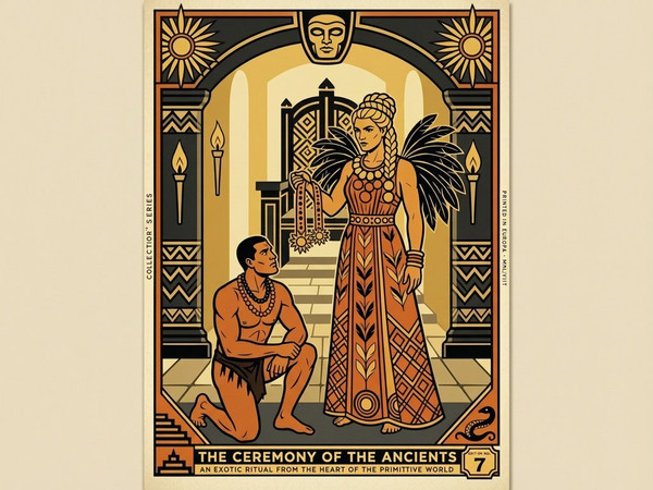 Wan V2.7 (NSFW) — Tribal Guardian's Desire — Vintage Poster