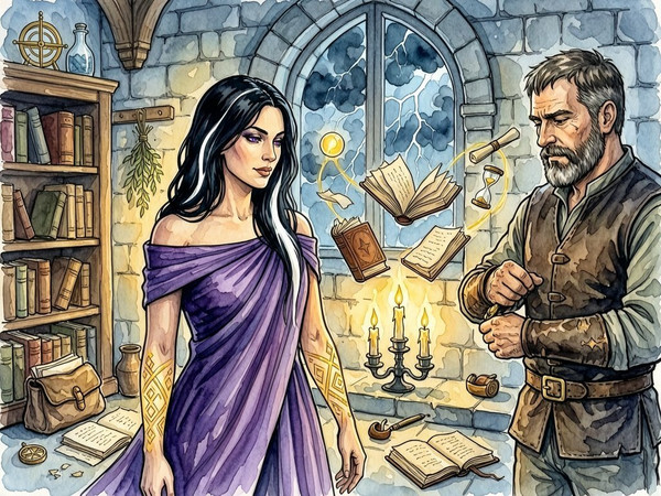 Wan V2.7 (NSFW) — A Night in the Sorceress's Tower — Watercolor