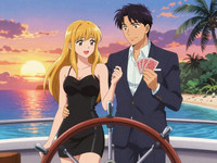 Z-Image Turbo generated image for Luxury Yacht Romance - Anime