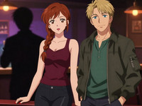 Z-Image Turbo generated image for Speakeasy Hidden Tension - Anime