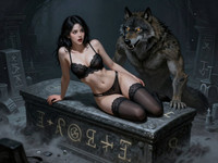 Z-Image Turbo generated image for Moonlit Horror-Erotica Blend - Digital Art
