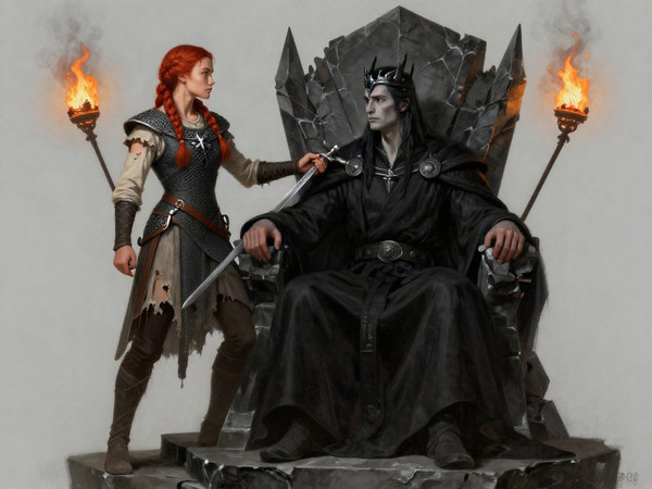 Z-Image Turbo — The Shieldmaiden and the Dark Lord — Digital Art