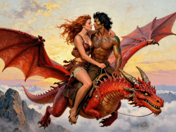 Z-Image Turbo — Dragonrider at Dawn — Classic Romance
