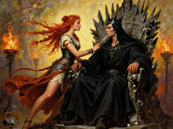Z-Image Turbo — The Shieldmaiden and the Dark Lord — Classic Romance